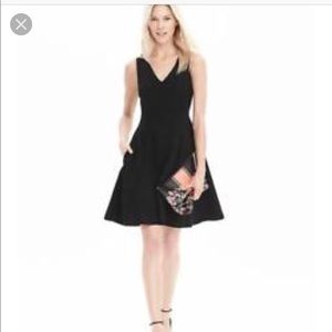 NWT Banana Republic Black Fit and Flare Dress